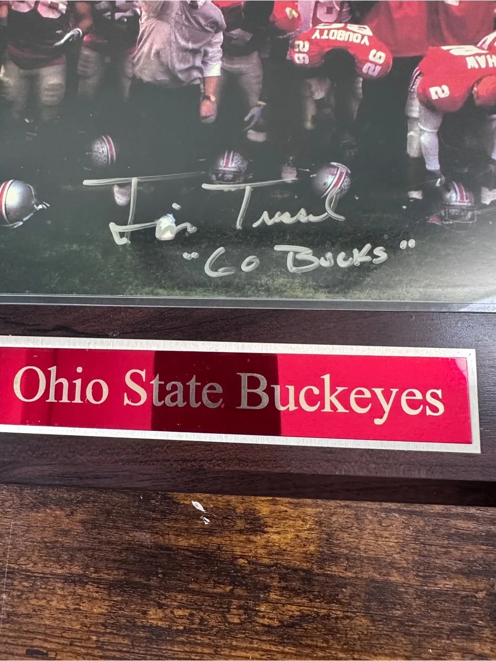 Jim Tressel Signed Ohio State Buckeyes 8x10 Photo Plaque 